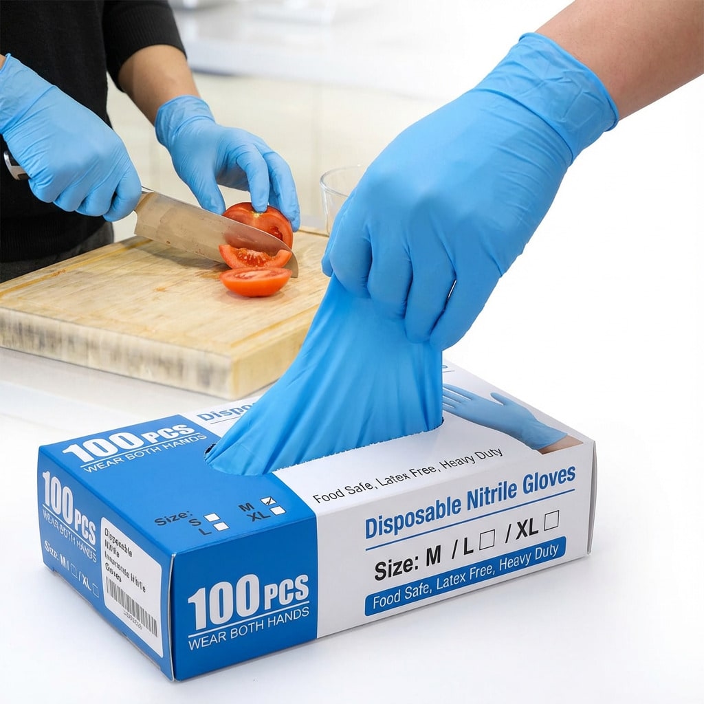 100pcs Heavy Duty Nitrile Disp - Rubber Glove Cleaning recension och pris