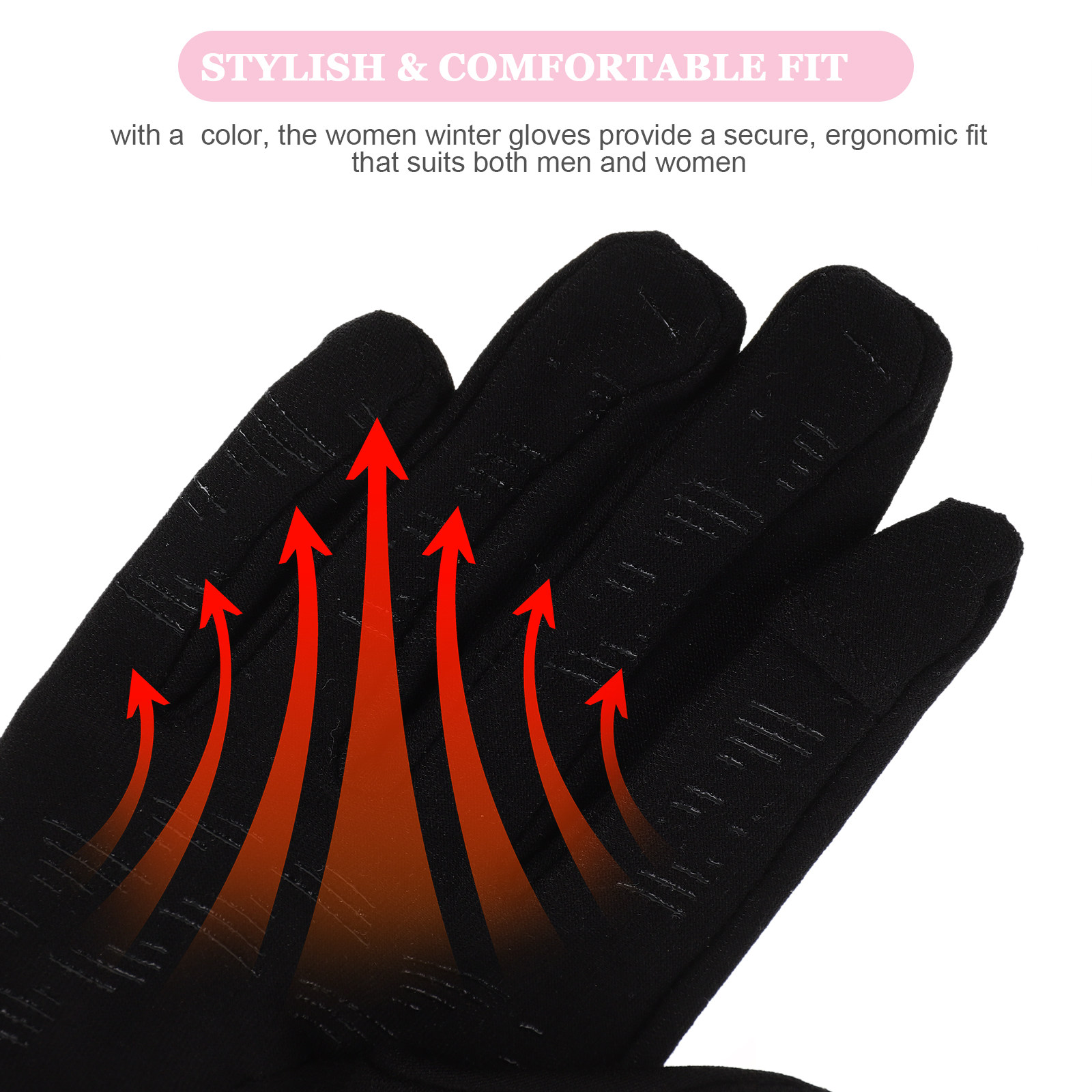 Black L Fit Women Ski Gloves T - Winter Glove Insulated recension och pris