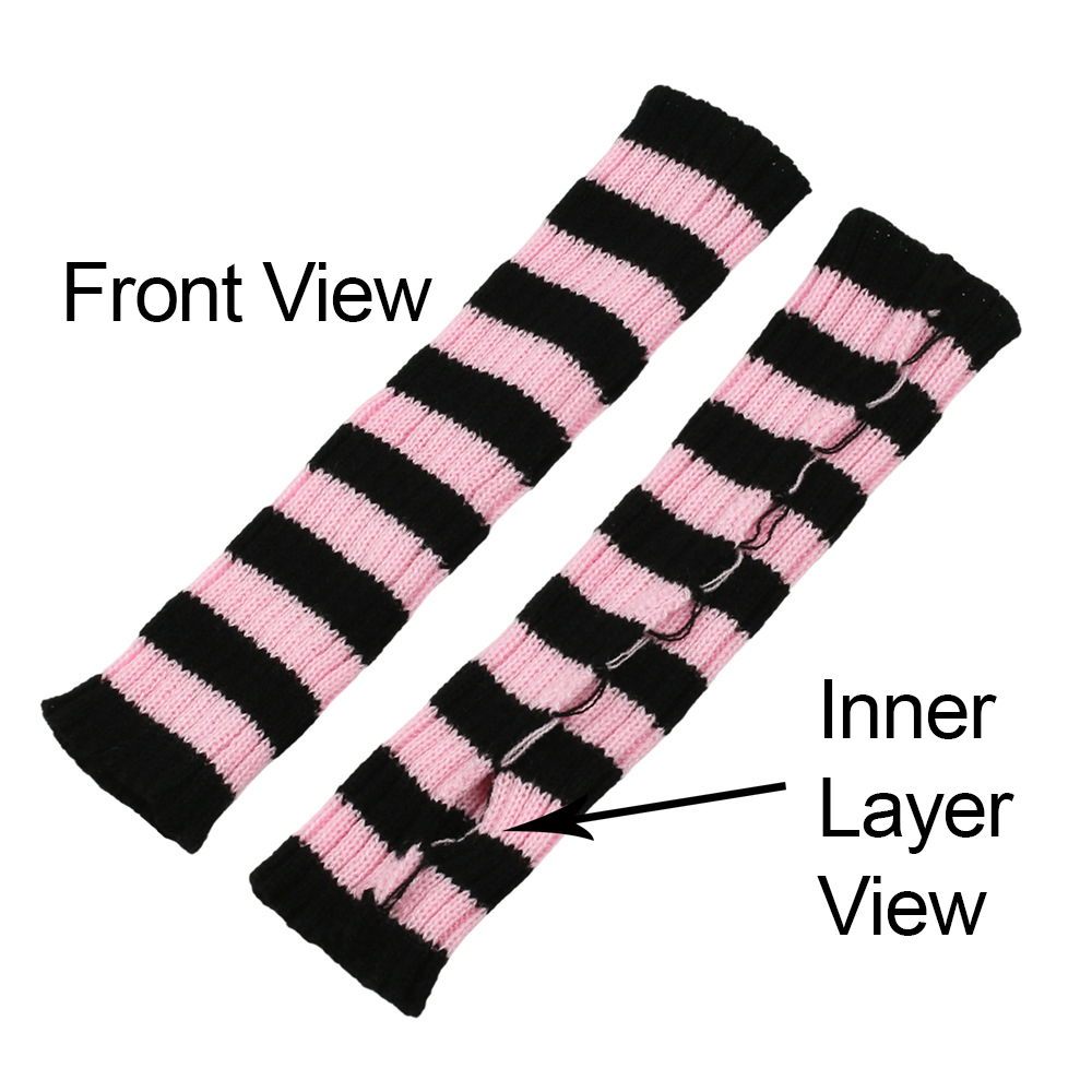 Y2K Striped Fingerless Arm War - Fingerless Glove Knit recension och pris