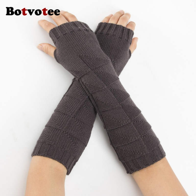 Botvotee Y2k Chunky Knit Arm W - Fingerless Glove Knit recension och pris