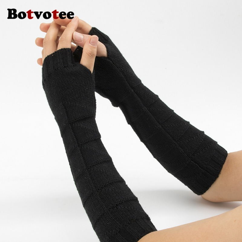 Botvotee Y2k Chunky Knit Arm W - Fingerless Glove Knit recension och pris