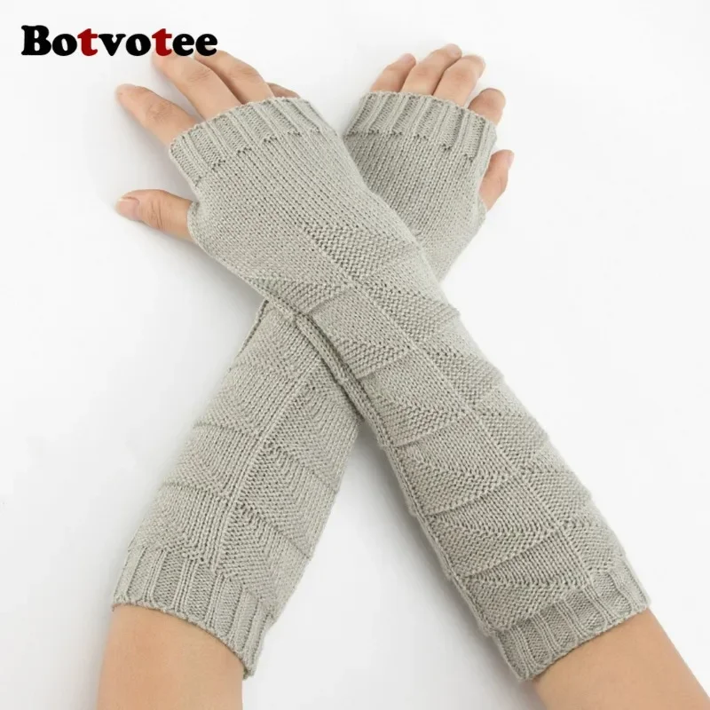 Botvotee Y2k Chunky Knit Arm W - Fingerless Glove Knit recension och pris